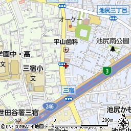 ローソン池尻三宿通店周辺の地図