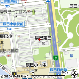 都営辰巳１丁目アパート７３号棟周辺の地図