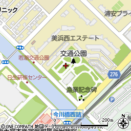 浦安市交通公園トイレ周辺の地図