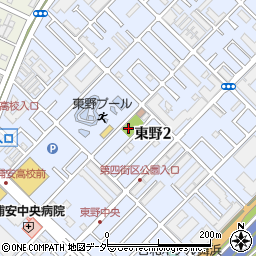 千葉県浦安市東野周辺の地図
