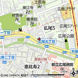 東京都渋谷区広尾5丁目19-16周辺の地図