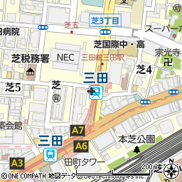 都営地下鉄・東京都交通局　三田線三田駅周辺の地図
