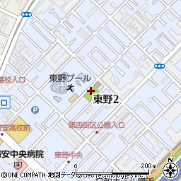 東野第2街区公園周辺の地図
