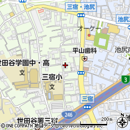 東京都世田谷区三宿1丁目3-6周辺の地図