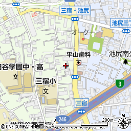 東京都世田谷区三宿1丁目3-1周辺の地図