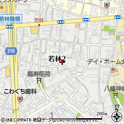 東京都世田谷区若林2丁目周辺の地図
