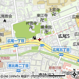 渋谷警察署広尾五丁目交番周辺の地図
