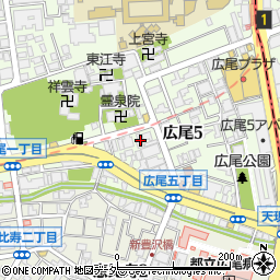 東京都渋谷区広尾5丁目19-4周辺の地図