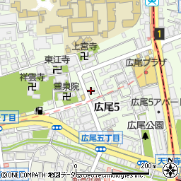 東京都渋谷区広尾5丁目周辺の地図