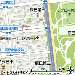 都営辰巳１丁目アパート５３号棟周辺の地図