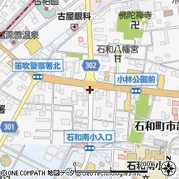 石和温泉駅入口周辺の地図