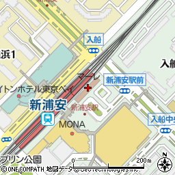 浦安警察署新浦安駅前交番周辺の地図