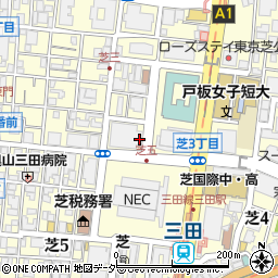 ローソン芝三丁目店周辺の地図