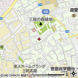 水道修理の救急車　世田谷三宿店周辺の地図