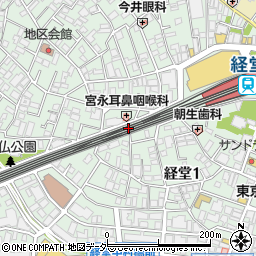 小田急経堂第３駐車場周辺の地図
