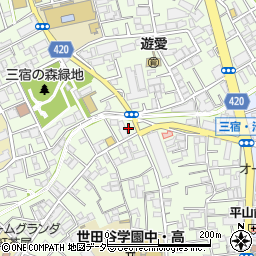 東京都世田谷区三宿周辺の地図