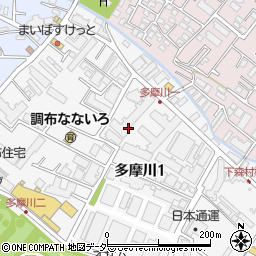 〒182-0025 東京都調布市多摩川の地図