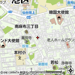 東京都港区南麻布3丁目3周辺の地図
