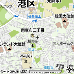 東京都港区南麻布3丁目3-35周辺の地図