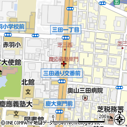 慶応義塾東門周辺の地図