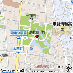 甲府市遊亀公園附属動物園周辺の地図
