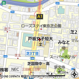戸板女子短期大学三田キャンパス　戸板ホール周辺の地図