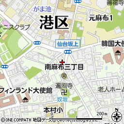 東京都港区南麻布3丁目2-6周辺の地図