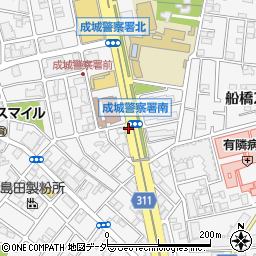 成城警察前周辺の地図