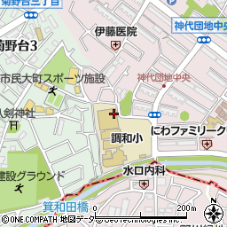 調布市立図書館　調和分館周辺の地図