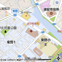 浦安郵便局貯金サービス周辺の地図