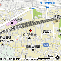 東京都世田谷区宮坂2丁目22周辺の地図