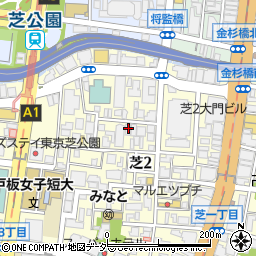 東京都港区芝2丁目周辺の地図