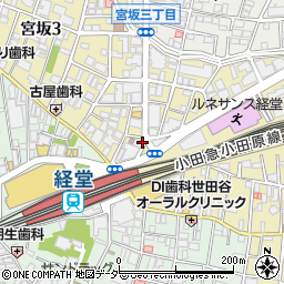 経堂駅周辺の地図