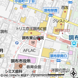 調布東山病院駐車場周辺の地図