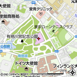 東京都立中央図書館周辺の地図