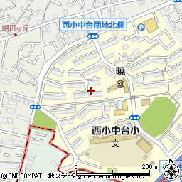 西小中台団地周辺の地図