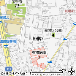東京都世田谷区船橋2丁目周辺の地図