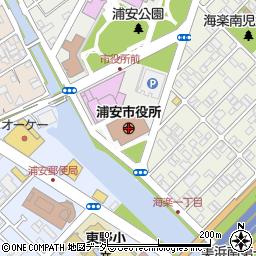 浦安市役所周辺の地図