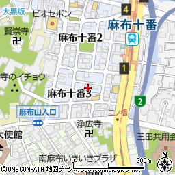 アパートメンツタワー麻布十番周辺の地図