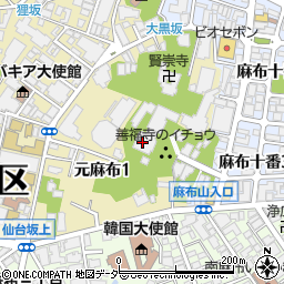 [葬儀場]善福寺 麻布山会館周辺の地図