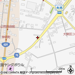千葉県八街市大木周辺の地図