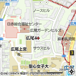 東京都渋谷区広尾4丁目1-15周辺の地図