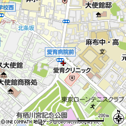 麻布警察署中国大使館警備派出所周辺の地図