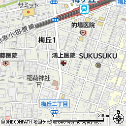 鴻上医院周辺の地図
