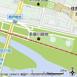 多摩川緑地周辺の地図