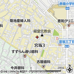東京都世田谷区宮坂3丁目周辺の地図