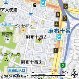 東京都港区麻布十番2丁目周辺の地図
