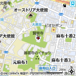 賢崇寺周辺の地図