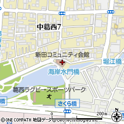 新田コミュニティ会館周辺の地図
