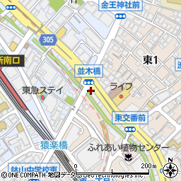 並木橋公衆トイレ周辺の地図